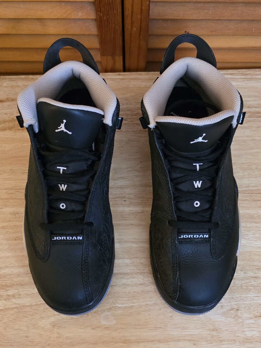 EUC Nike Big Kids Jordan Dub Zero Black Fossil Stone Sneakers Size 7Y
